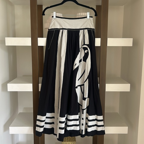 Farm Rio Nature Black Midi Skirt - Picture 3 of 6